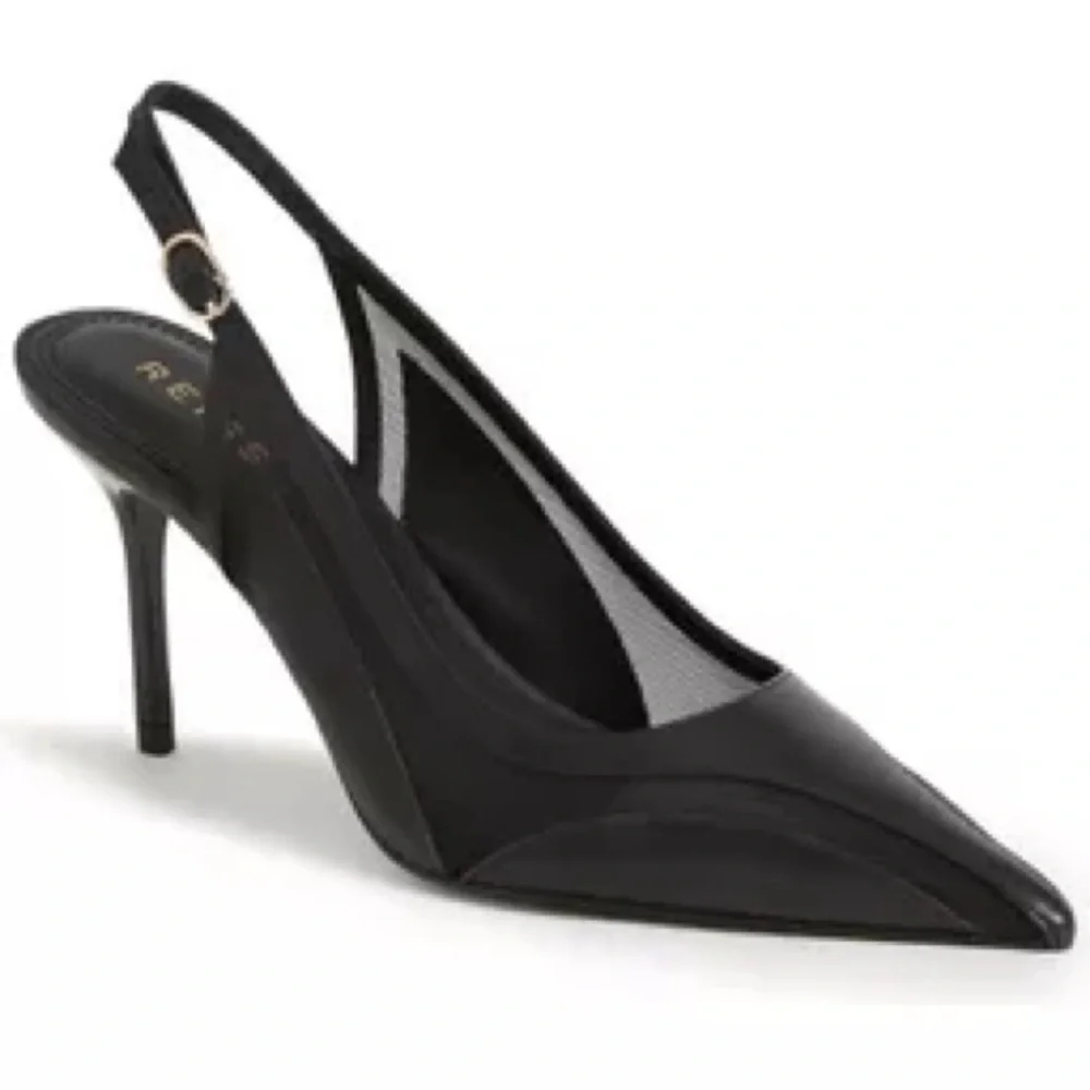 NWOT Reiss Ellie Slingback Pointed Toe Pumps in Black 6.5